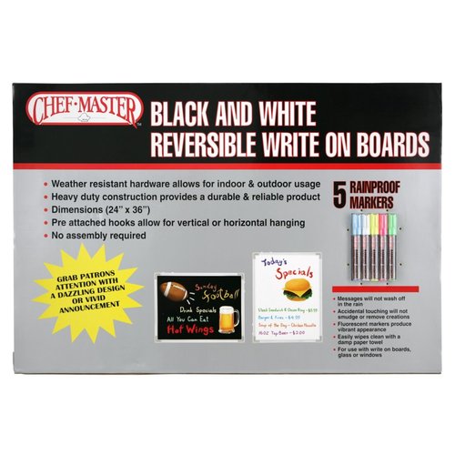 CHEFMASTER/MR. BAR-B-Q 90031 BOARD DOUBLE SIDED 24X36 WITH MARKERS